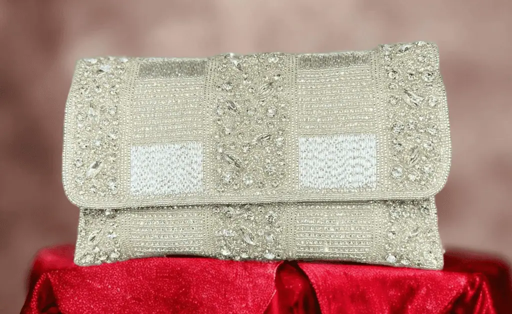 Beaded Clutch Champagne