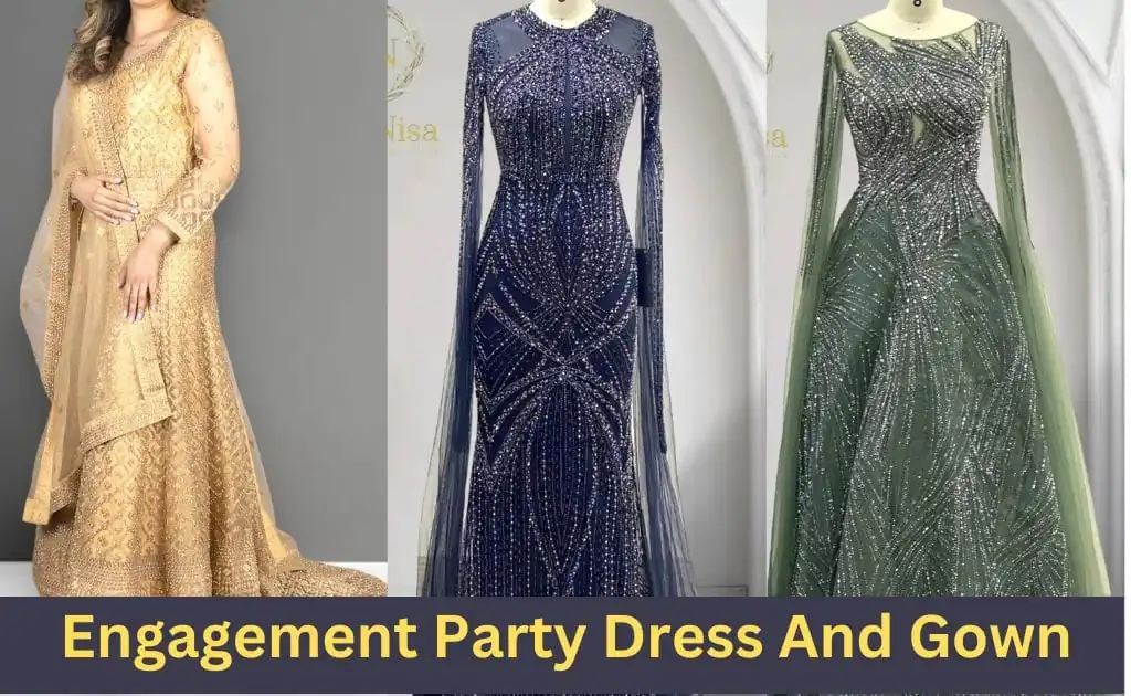 girl wearing engagement dress yellow and blue and dark green color