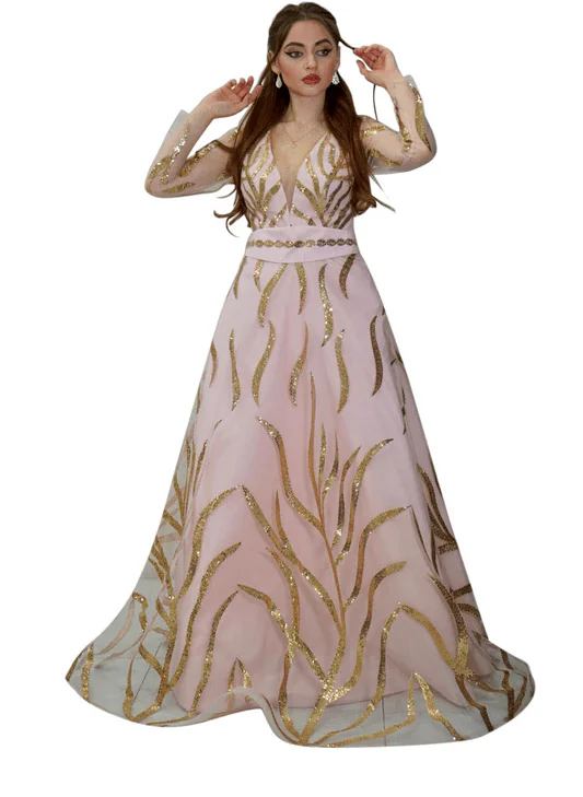 Humera Gold Pink Dress