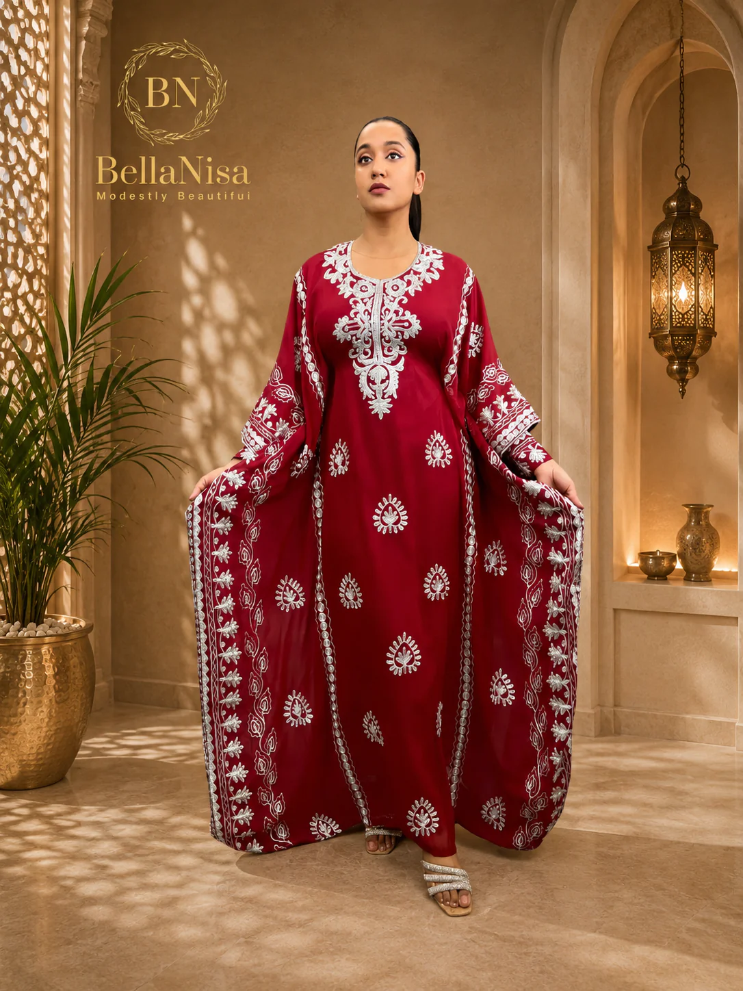 Jihan Kaftan Red