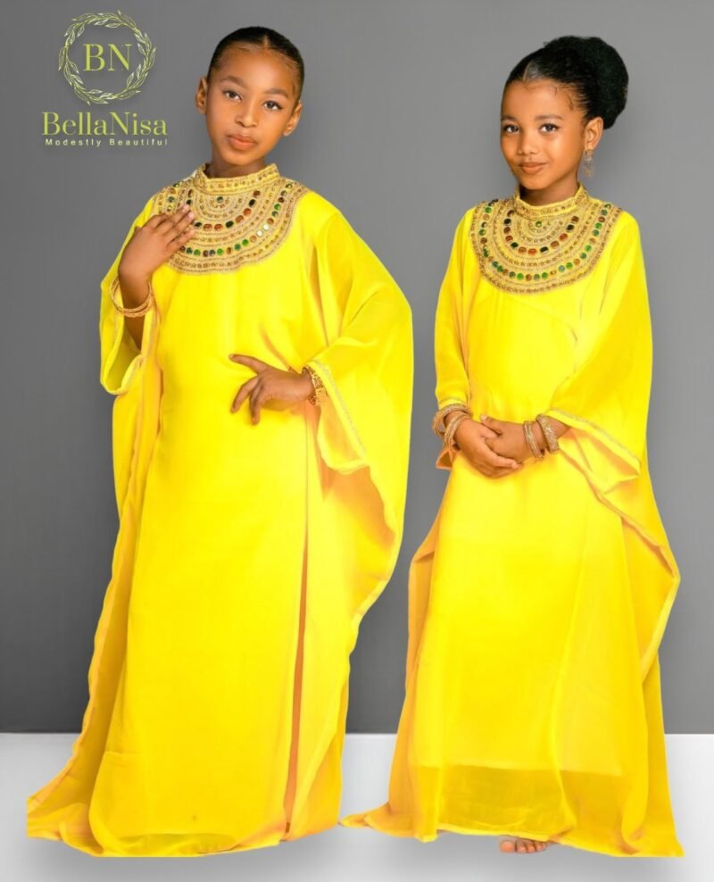 Girls Kaftan Lemon