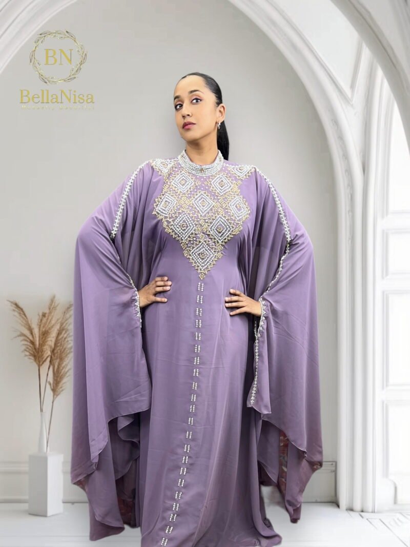 Farasha Abaya Kaftan Lavender - Image 2