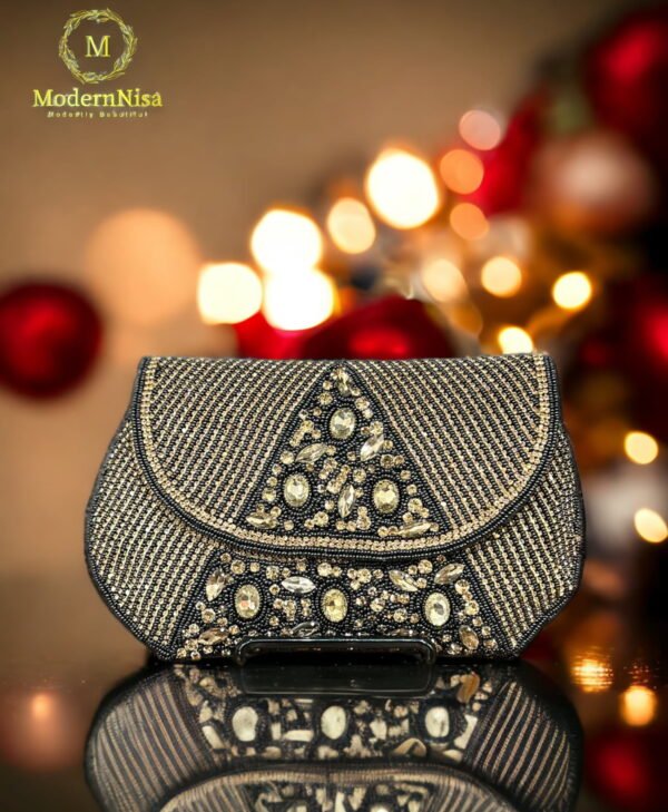 Beaded Clutch Black