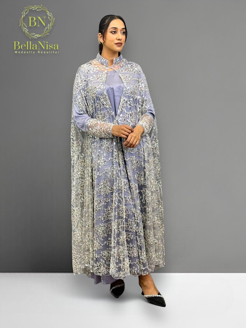 Sumiya Lux Kaftan Sky Grey - Image 2