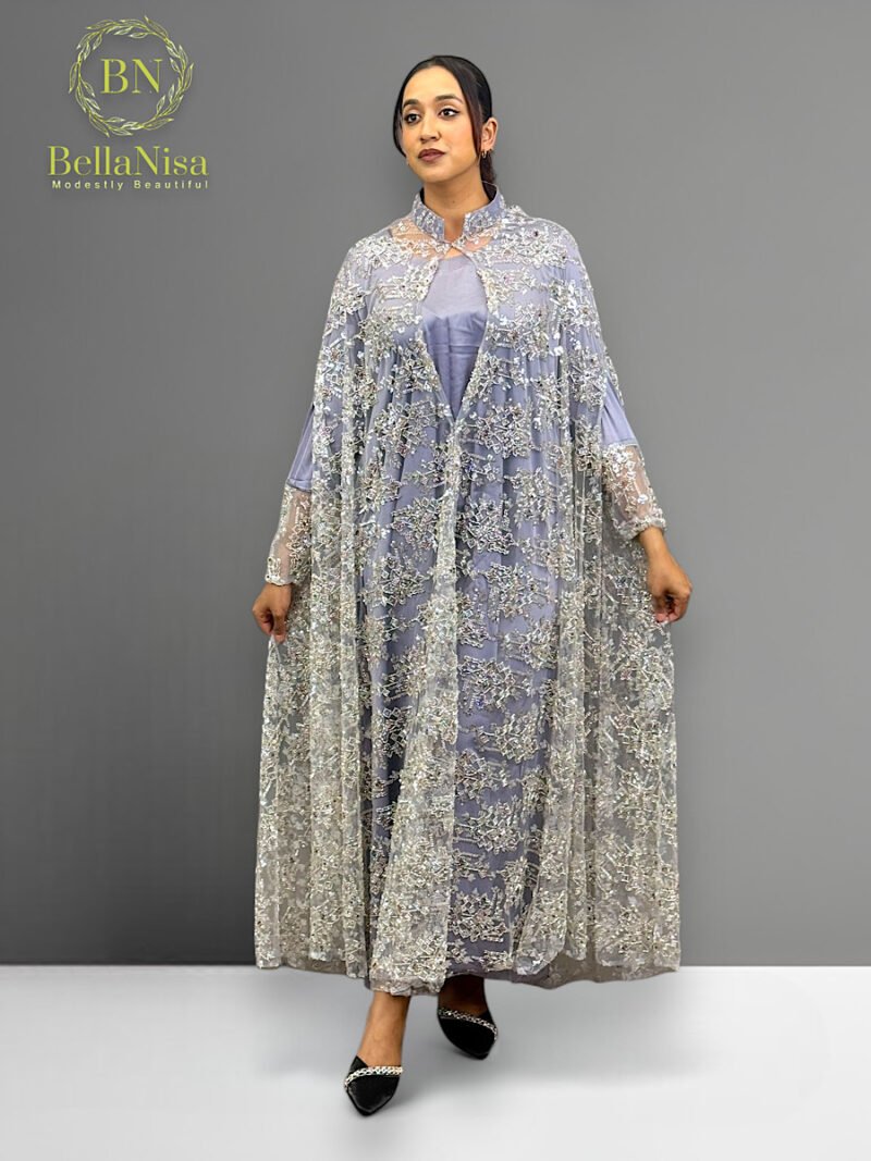 Sumiya Lux Kaftan Sky Grey - Image 4