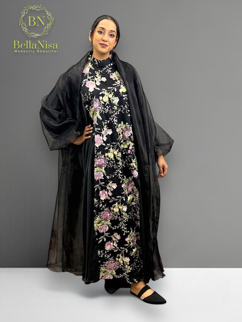 Farah Abaya Kaftan Black - Image 3