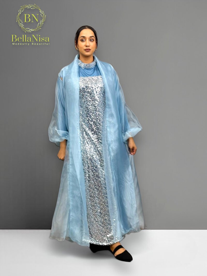 Farah Abaya Kaftan Baby Blue