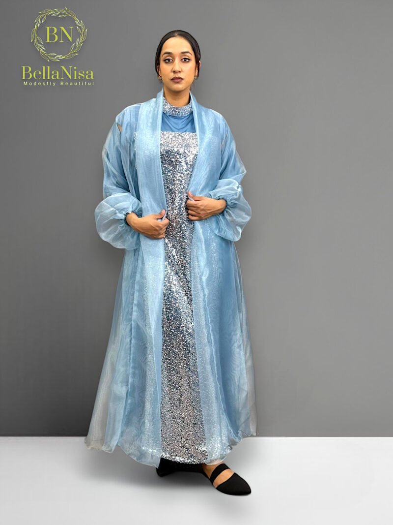 Farah Abaya Kaftan Baby Blue - Image 3