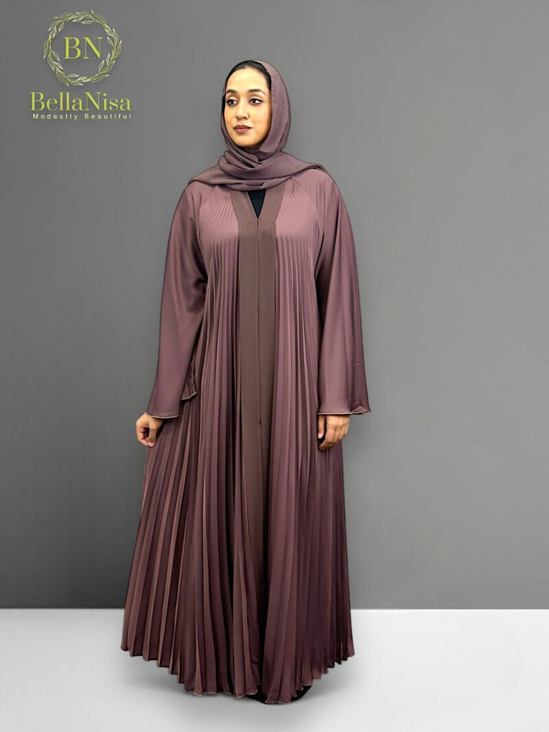 Pleated Abaya Purple - Image 3