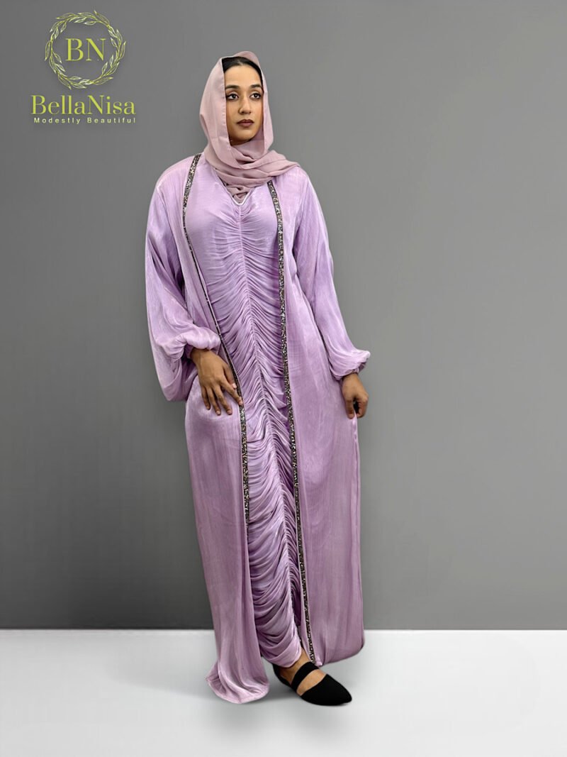 Ruffled Abaya Lavender