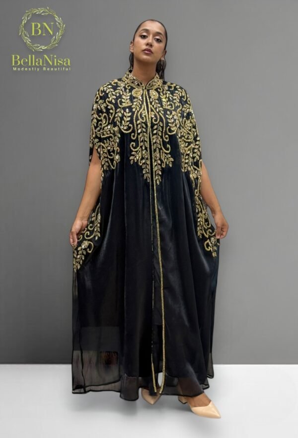 Hayaa Kaftan Black Gold