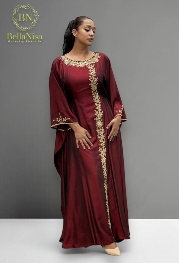 Hayaa Kaftan Maroon