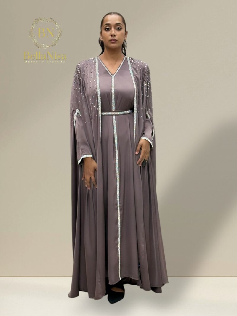 Luxe Abaya Diamanté Choc - Image 3