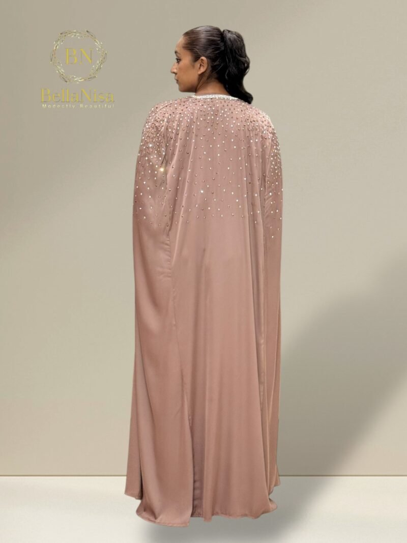 Luxe Abaya Diamanté Mocha - Image 2