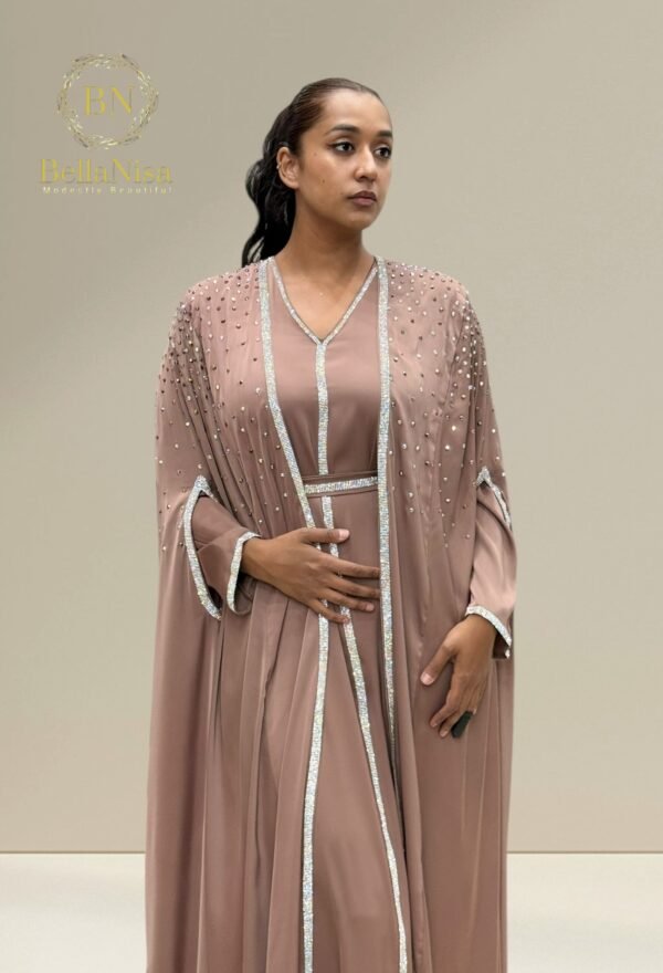 Luxe Abaya Diamanté Mocha