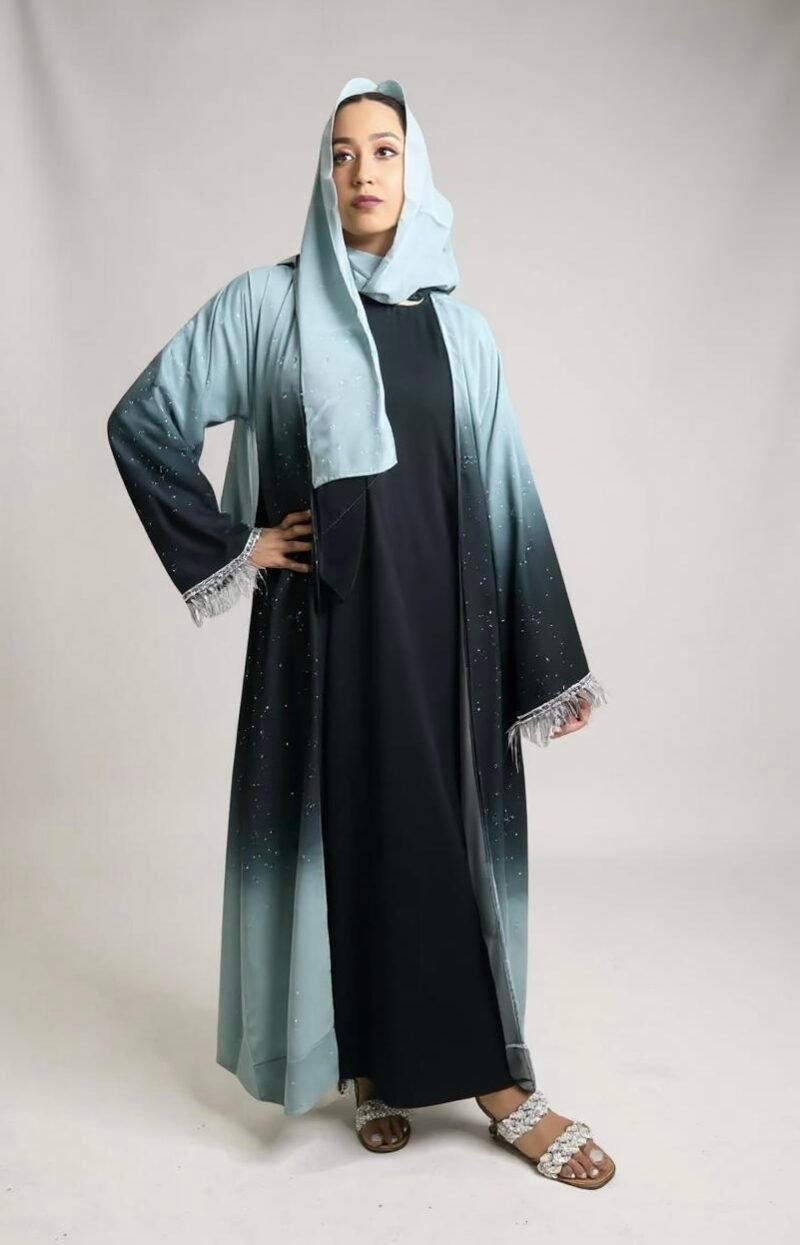 Open Abaya Feather - Image 3