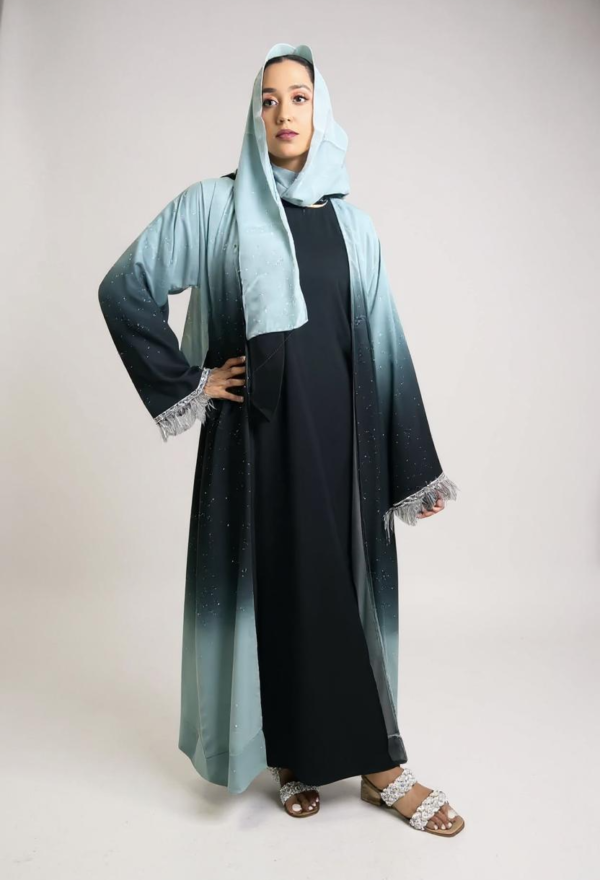 Open Abaya Feather