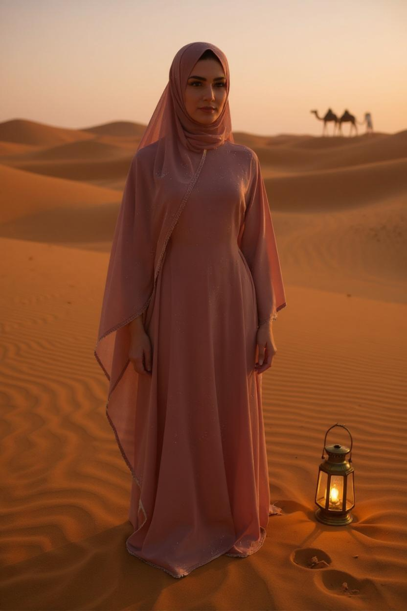 Butterfly Abaya Blush - Image 2