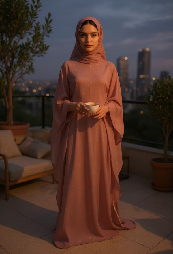 Butterfly Abaya Blush
