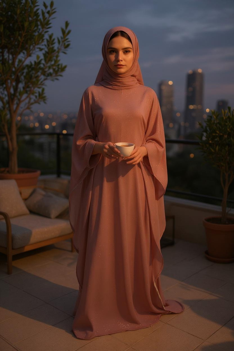 Butterfly Abaya Blush