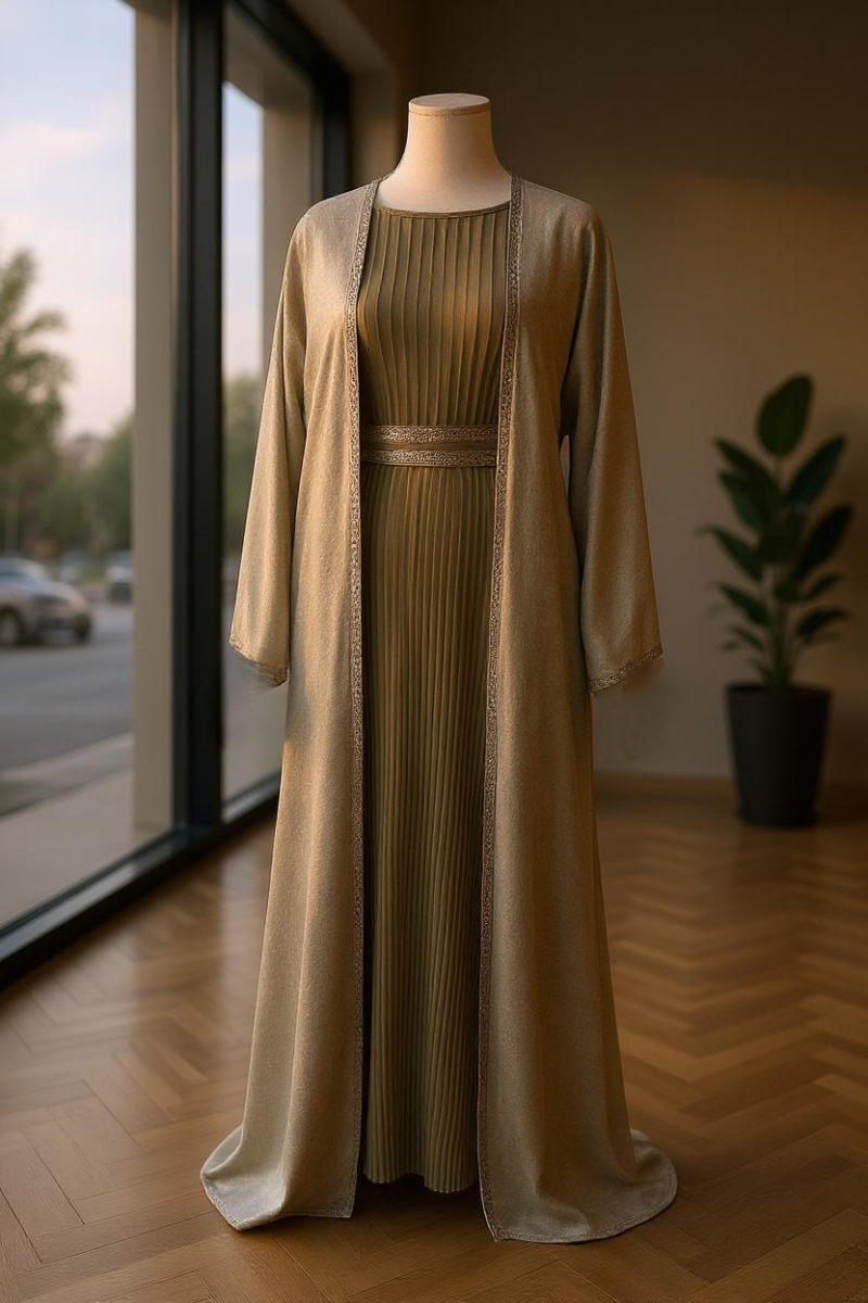 Open Jacket Abaya Mint - Image 2