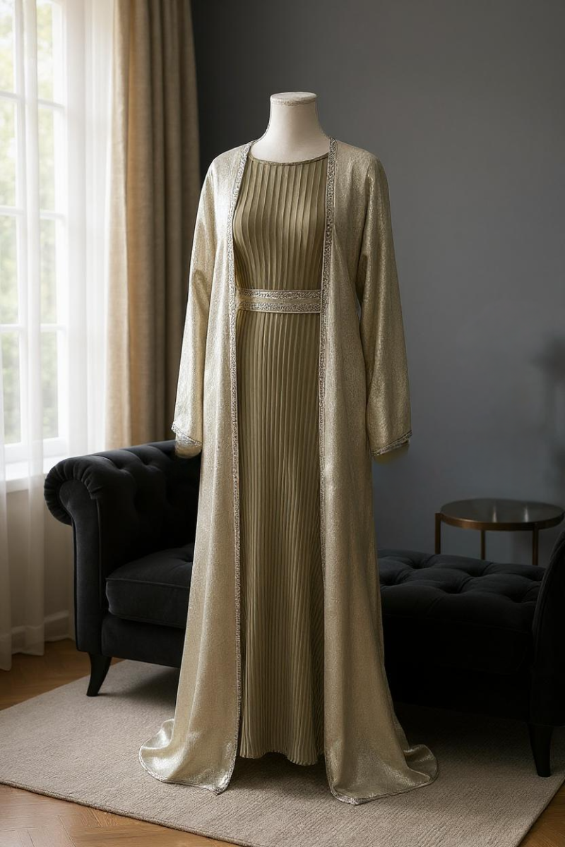 Open Jacket Abaya Mint - Image 3