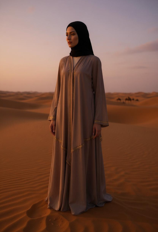 Front Open Abaya Nureen Mocha