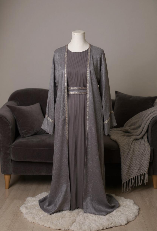 Open Jacket Abaya Lavender