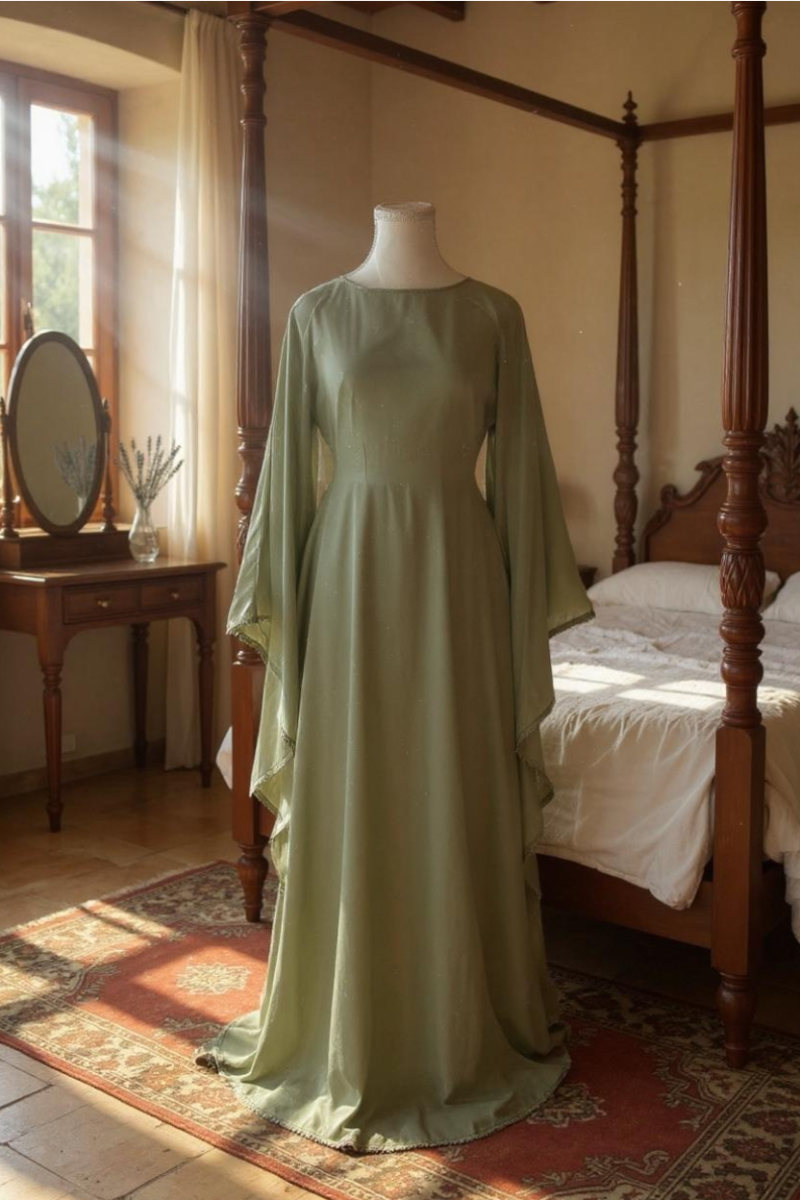 Butterfly Abaya Mint - Image 2