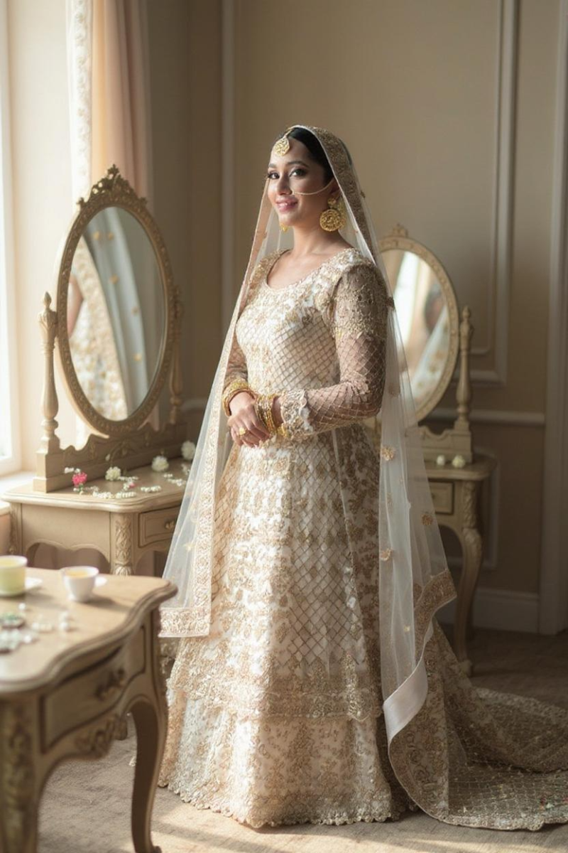 Siham Zardosi Off White