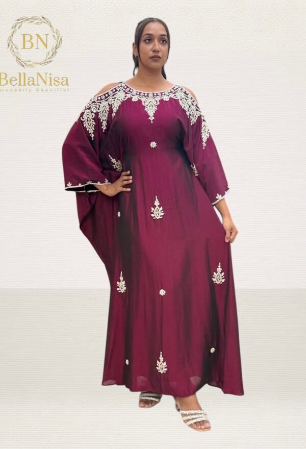 Miya Lux Kaftan Claret