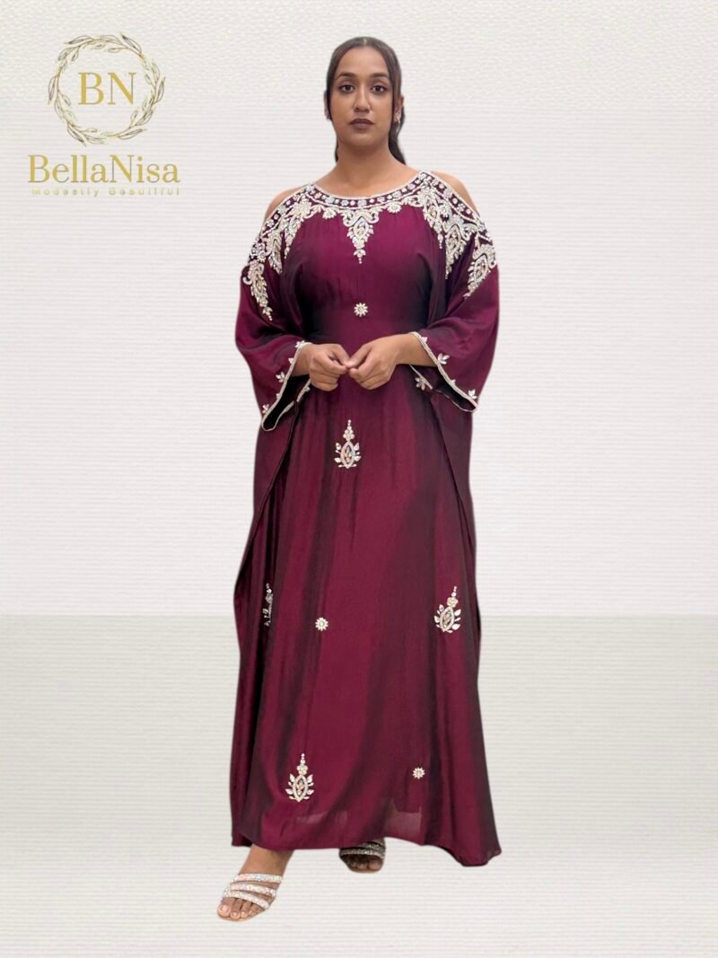 Miya Lux Kaftan Claret - Image 2