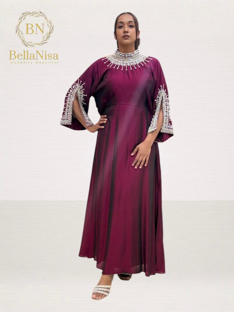 Abeer Kaftan Claret - Image 2
