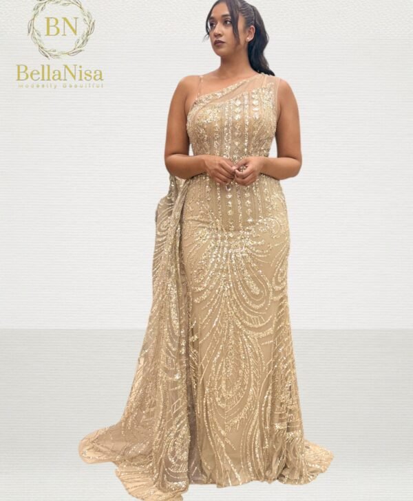 Ariel Evening Gown Beige