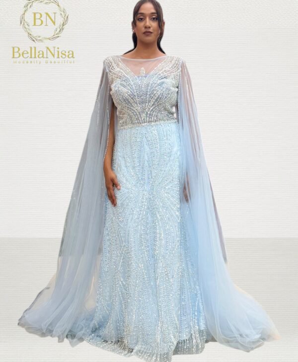 Hareem Evening Gown Sky