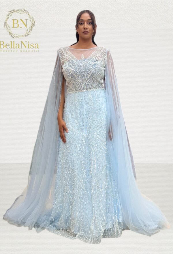 Hareem Evening Gown Sky