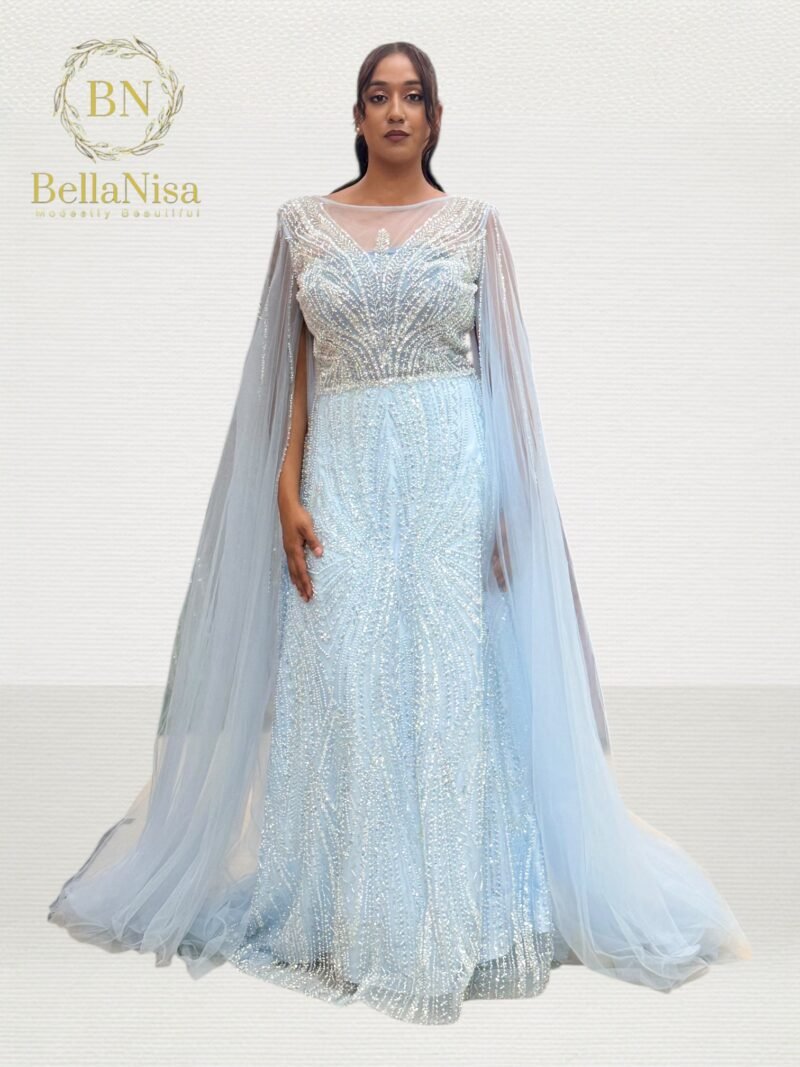 Hareem Evening Gown Sky