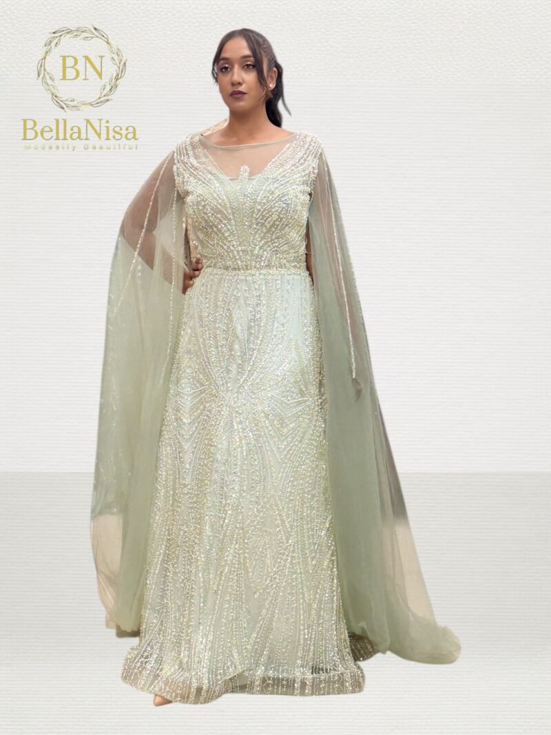 Hareem Evening Gown Mint - Image 2