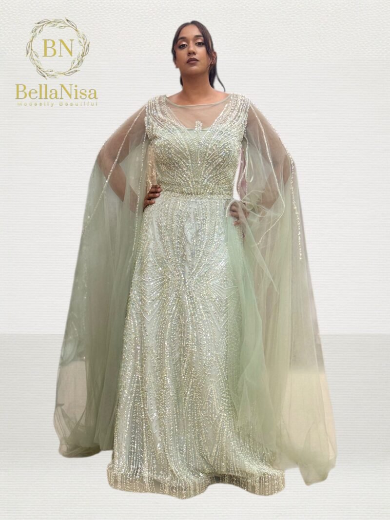 Hareem Evening Gown Mint - Image 3