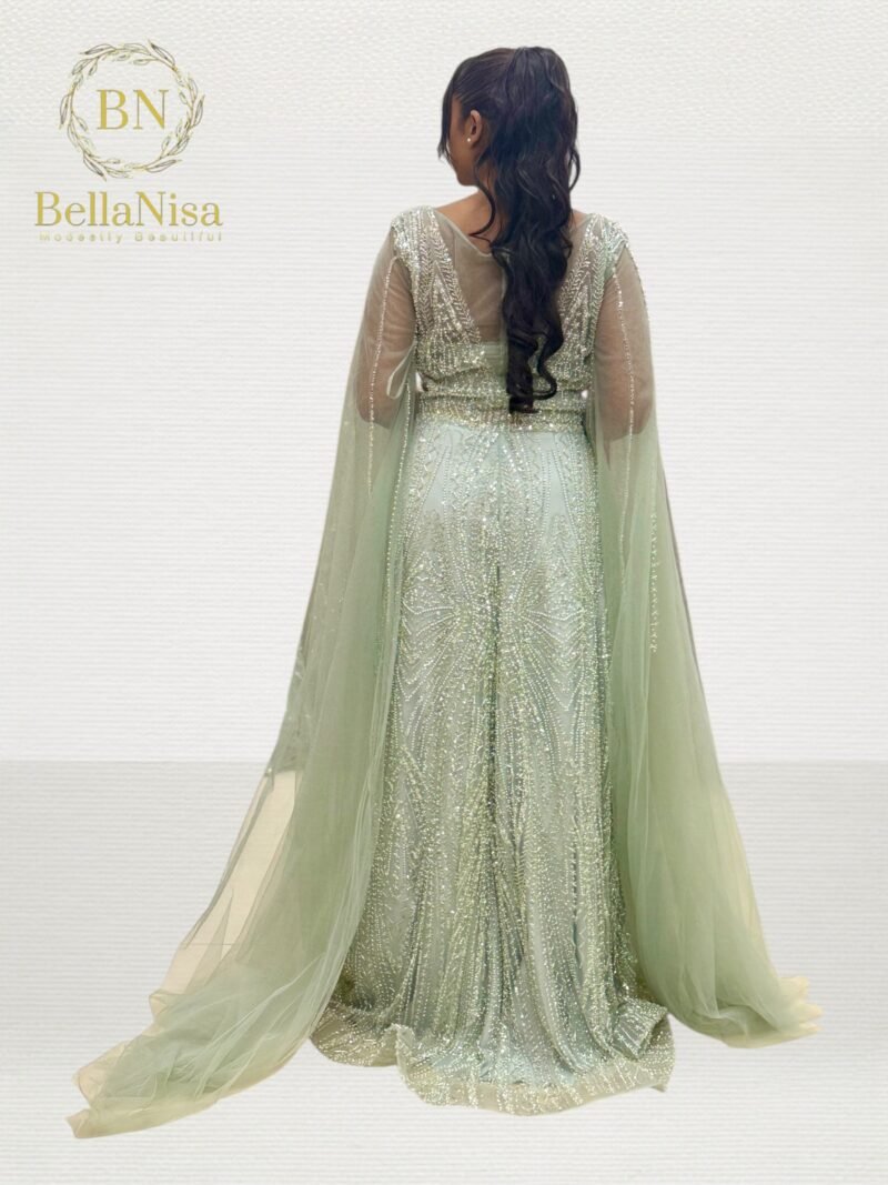 Hareem Evening Gown Mint - Image 4
