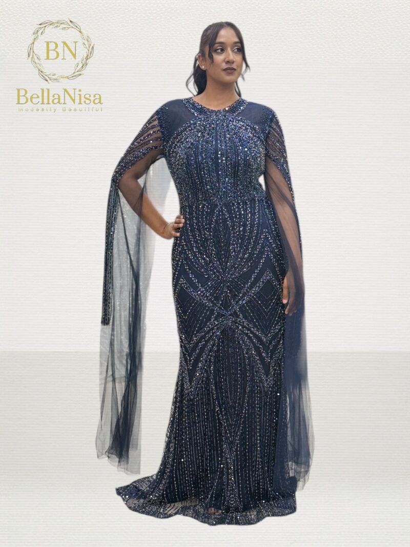Navy Blue Bridal Party Dress and Gown - Image 2