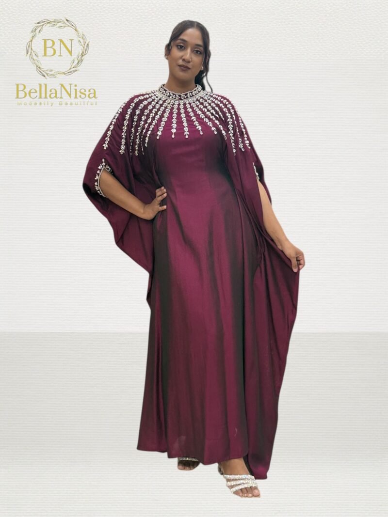 Hina Kaftan Claret - Image 2
