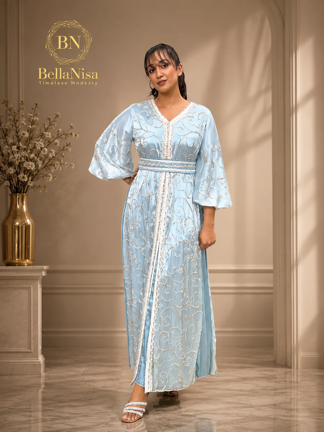 Taha Kaftan Lighter Blue - Image 2