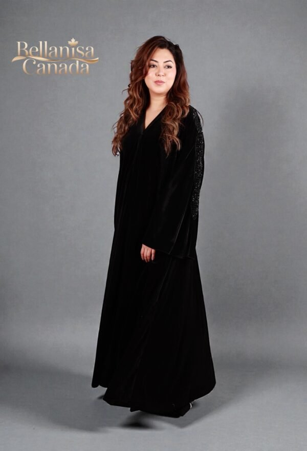Velvet Embroidered Abaya 2