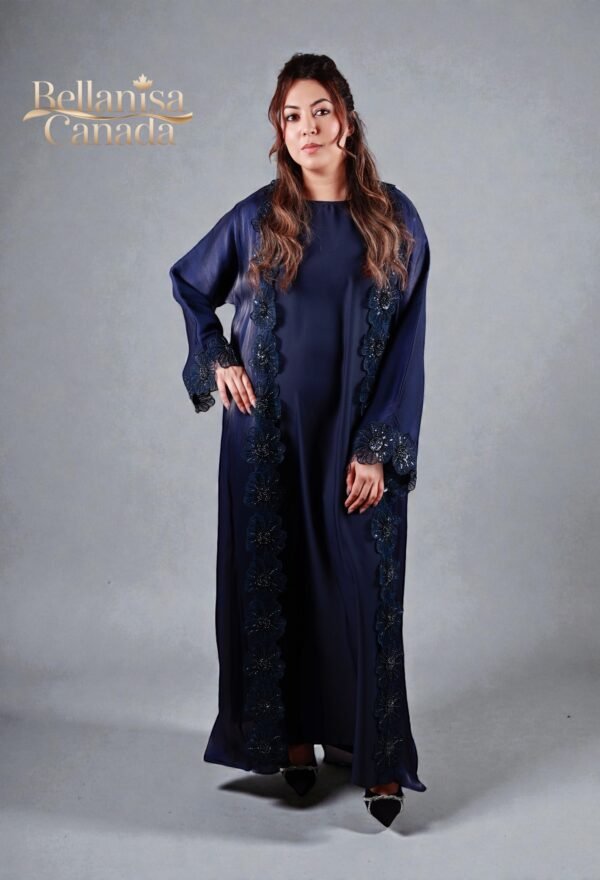 Navy Abaya Floret