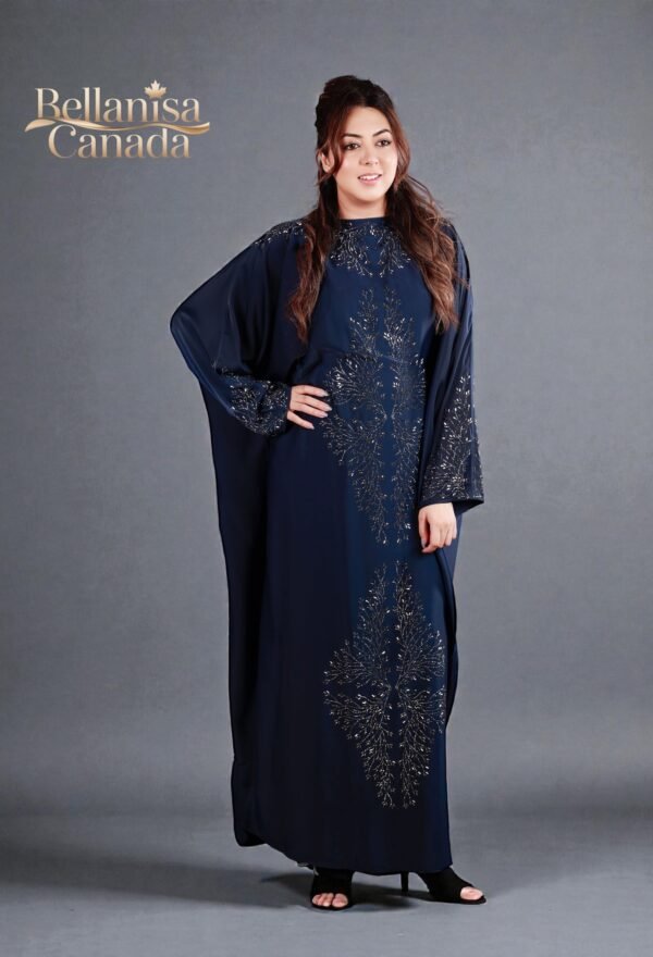 Navy Abaya Khalijiya