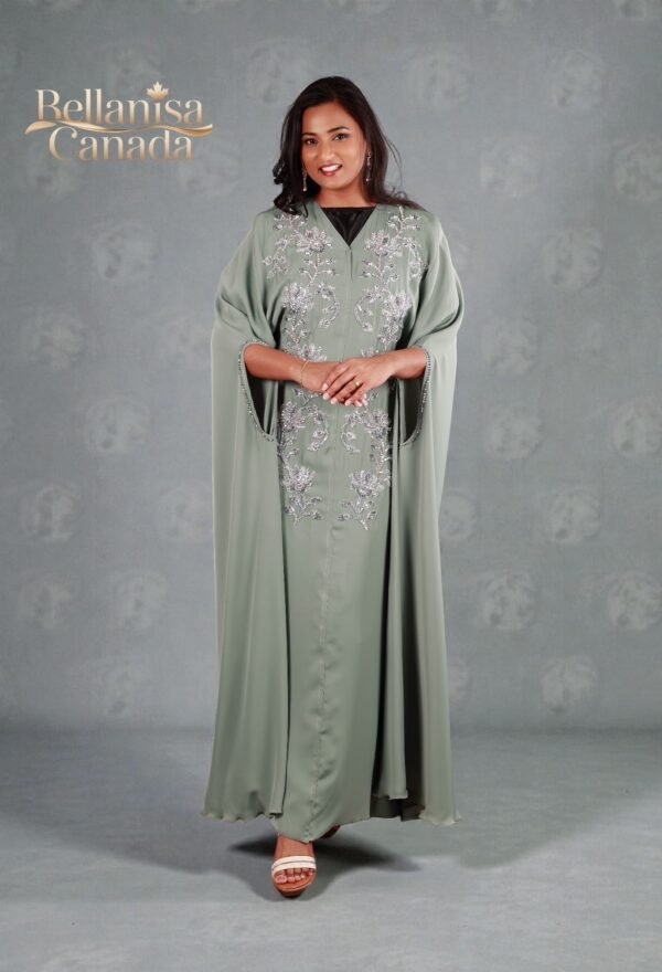Fahima Kaftan Abaya Sage