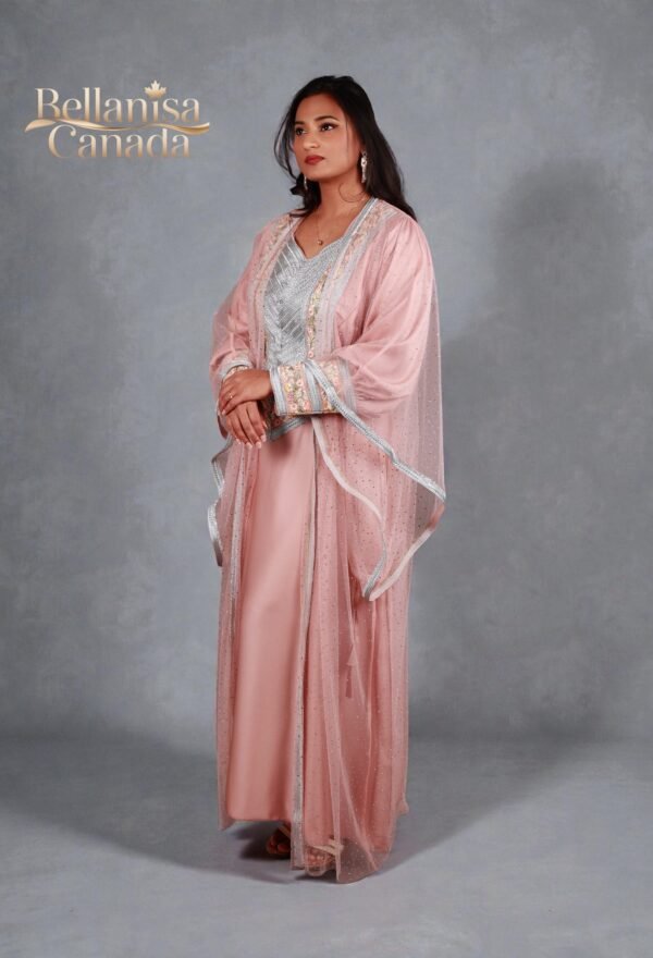 Bisht Cape Kaftan Peach