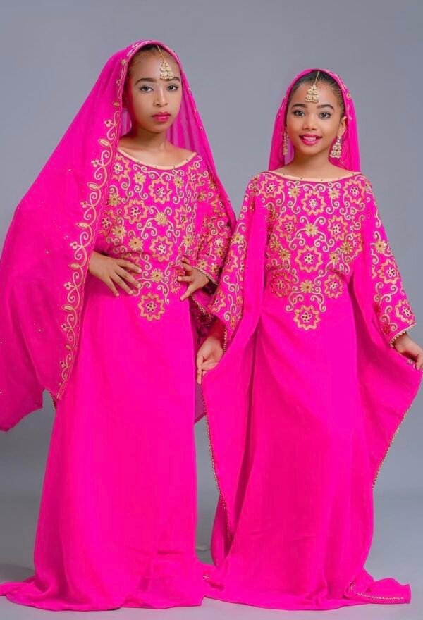 Sanan Girls Kaftan Fuchsia