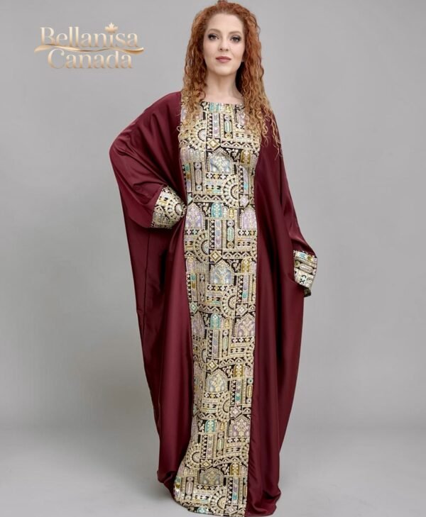 Abaya Pashmin Maroon
